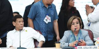 Former President Rodrigo Duterte was seated beside former senator Leila De Lima during the House of Representatives’ probe on drug war killings during his administration. PHOTO COURTESY OF THE HOUSE OF REPRESENTATIVES