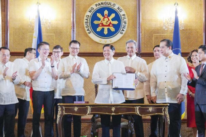 PBBM-1 President Ferdinand Marcos Jr. signed into law the Corporate Recovery and Tax Incentives for Enterprises to Maximize Opportunities for Reinvigorating the Economy, or the CREATE MORE Act. This new law aims to generate more jobs for Filipinos and spur economic growth. PCO