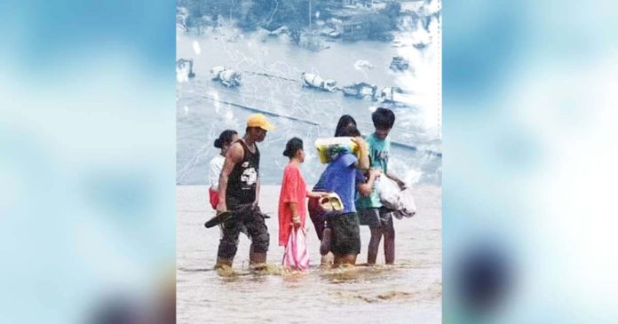 Storm-1_superimposed Climate change, which reveals itself through rising temperatures, increasing sea levels, more intense droughts and stronger typhoons, will significantly threaten the economy. COMPOSITE IMAGE FROM INQUIRER FILE PHOTOS