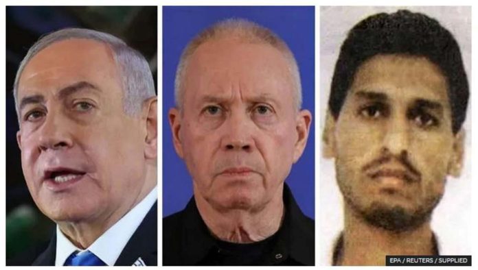 US From left to right: Benjamin Netanyahu, Yoav Gallant and Mohammed Deif. EPA / REUTERS / SUPPLIED