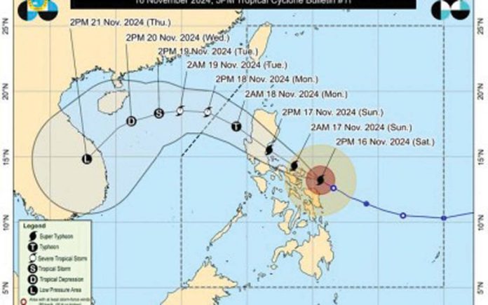 antique-blue-alert-1 Super Typhoon Pepito is expected to exit the landmass of Luzon Sunday night or early Monday morning, according to the Philippine Atmospheric, Geophysical, and Astronomical Services Administration. PAGASA PHOTO