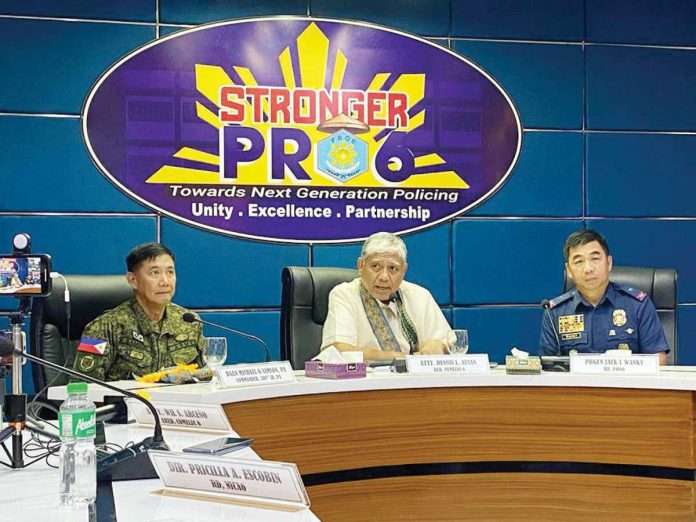 mai_comelec_1_resized From left: The Philippine Army’s 301st Brigade commander Brigadier General Michael Samson, Commission on Elections - Region 6 director Atty. Dennis Ausan, and Police Regional Office 6 director Brigadier General Jack Wanky lead the launch of a coordinated security effort aimed at ensuring a peaceful May 2025 electoral process in Western Visayas.