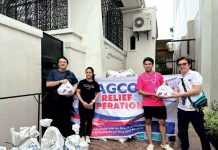 PAGCOR’s massive relief drive for Kristine-hit areas underway Philippine Amusement and Gaming Corporation’s Asst. VP for Community Relations and Services Eric Balcos (extreme left) and Senior Manager Rydel de Guzman (extreme right) turned over 3,000 relief packs to former Vice President Leni Robredo’s Angat Buhay Foundation in Quezon City. The relief goods were distributed to affected residents in Naga City, which suffered devastating flash floods after the Bicol River overflowed due to heavy rains.