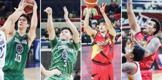 Andreas Cahilig, Juan Miguel Tiongson, Terrence Romeo, and Vic Manuel. PBA PHOTOS