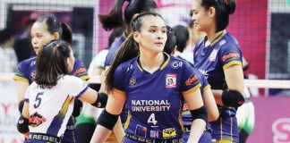 PHOTO: Mhicaela Belen spearheaded National University Lady Bulldogs’ offense against De La Salle University Lady Spikers. Photo courtesy of SSL/D-Day PH.