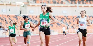 Bernalyn Bejoy secured her second gold in the women’s 400-meter event of the UAAP Season 87 Collegiate Athletics. PHOTO COURTESY OF UAAP