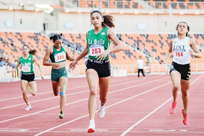 sports-Negrense-1 Bernalyn Bejoy secured her second gold in the women’s 400-meter event of the UAAP Season 87 Collegiate Athletics. PHOTO COURTESY OF UAAP