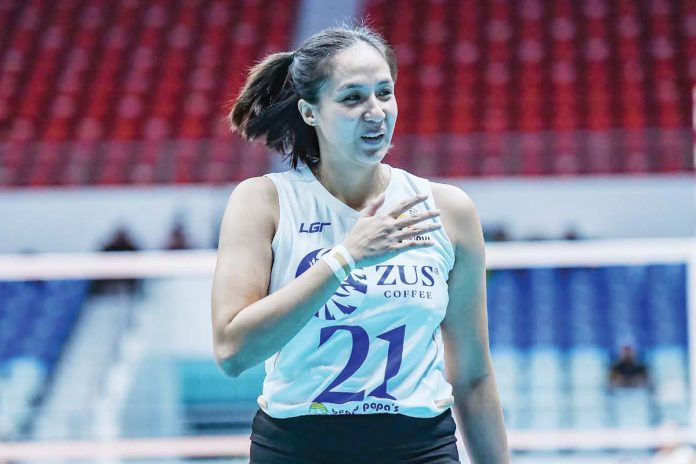 sports-PVL-1 As the Thunderbelles improved to a 1-1 win-loss slate in the PVL 2nd All-Filipino Conference, Jovelyn Gonzaga tallied 23 points, built on 20 points, three blocks, and 12 excellent digs. PVL PHOTO