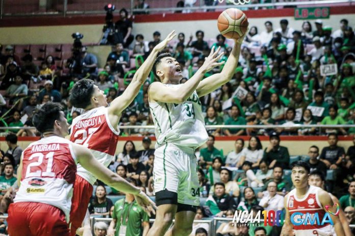 sports_CSB_resized College of St. Benilde Blazers’ Allen Liwag soars for a layup. NCAA/GMA SPORTS