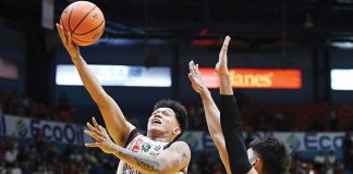 Ilonggo Gerry Abadiano of University of the Philippines Fighting Maroons stretches for a layup. UAAP PHOTO