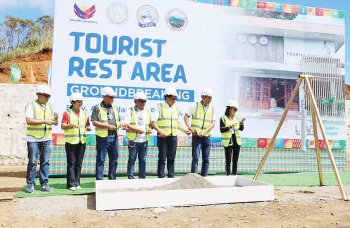 tourist-rest-area-1 Department of Tourism Secretary Christina Garcia Frasco (rightmost) leads the groundbreaking of the Tourist Rest Area in Barangay Aningalan, San Remigio, Antique, on Thursday, Nov. 21, 2024. PHOTO FROM SAN REMIGIO OFFICIAL FB