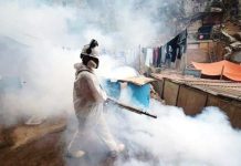 Dengue outbreaks hit Central, South America A member of a health brigade fumigates a street against the dengue virus in Lima, Peru. GETTY IMAGES