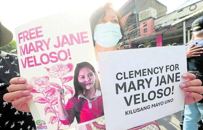 Veloso_resized A supporter of Mary Jane Veloso, who was sent home after spending almost 15 years on death row in Indonesia for alleged drug trafficking, has appealed to President Ferdinand “Bongbong” R. Marcos Jr. to grant her clemency. INQUIRER FILE PHOTO / NIÑO JESUS ORBETA