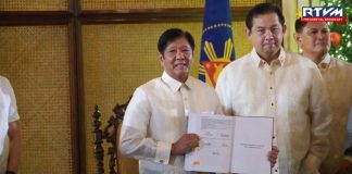 President Ferdinand R. Marcos Jr. signed the 2025 budget into law on Monday, December 30. Screenshot from RTVM's live video
