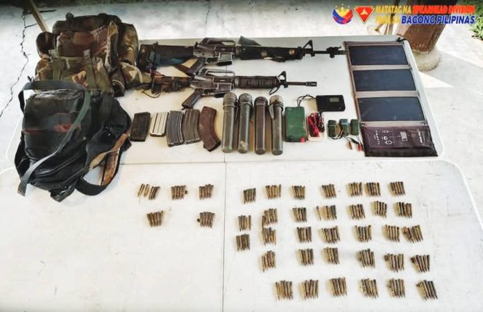 ruby_rebel_1_resized Two high-powered firearms, four rifle grenades and other war materials were seized by troops of the Philippine Army's 12th Infantry Battalion following an encounter with remnants of the communist terrorist group on Dec. 9, 2024 in Barangay Tacayan, Tapaz, Capiz. PHILIPPINE ARMY’S 3ID PHOTO