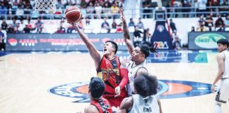 Ilonggo Jericho Cruz of San Miguel Beermen attacks the basket for a layup. PBA PHOTO