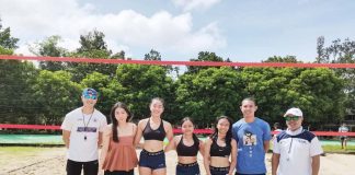 Members of Bacolod Tay Tung High School high school girls beach volleyball team. PHOTO COURTESY OF JOSE MONTALBO