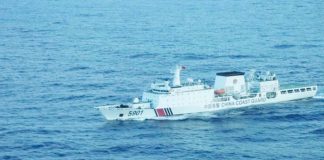 INCURSION. Philippine Coast Guard photo taken on Saturday shows China Coast Guard Vessel 5901, also known as “The Monster,” in the coastal waters of Zambales province before it began to move away that evening.