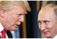 Trump tells Putin to end ‘ridiculous’ war in Ukraine or face new sanctions President Donald Trump of the United States and President Vladimir Putin of Russia speak at a conference in 2017. EPA
