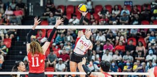 PLDT High Speed Hitters’ Savannah Davison converts an attack against the Cignal HD Spikers. PVL PHOTO