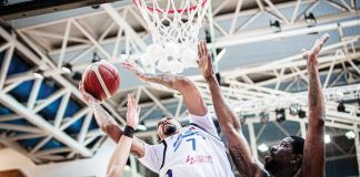 SGA-Pilipinas’ Chris McCullough goes for a rebound. PHOTO COURTESY OF DUBAI BASKETBALL CHAMPIONSHIP
