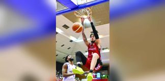 An injured Kai Sotto ended scoreless in Koshigaya Alphas’ 79-77 defeat to Seahorses Mikawa in the Japan B.League Division 1 on Sunday. PHOTO COURTESY OF JAPAN B.LEAGUE