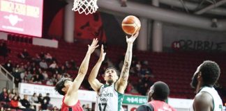 As the Promy improved to a 15-16 win-loss record in the ongoing Korean Basketball League, Ethan Alvano finished with 11 points during Promy’s game against the Anyang Jung Kwan Jang Red Boosters. KBL PHOTO