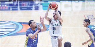 Negrense Mark Nonoy of Terrafirma Dyip tries to score against the defense of TNT Tropang Giga’s Jayson Castro. PBA PHOTO
