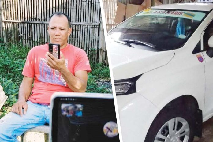 taxi-driver Anthony Aguirre, A&A Marie Taxi driver from Barangay Amparo, Pavia, Iloilo, earned praises for his honesty after returning a bag containing P2.4 million in cash left by his passenger on Saturday, January 18, 2025. ROMMEL PACLIBAR/XFM RADYO PATROL ILOILO PHOTOS