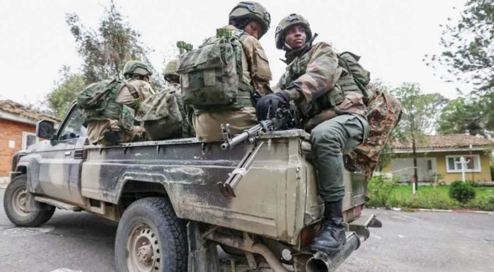 Congo-1 Armed M23 rebels drive in Goma, eastern Democratic Republic of Congo. After capturing Goma, M23 rebels are now reported to be advancing on Bukavu. EPA-EFE/REX/Shutterstock