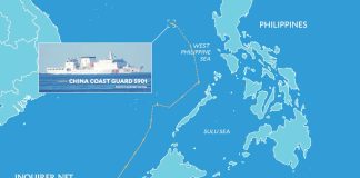 The China Coast Guard’s so-called monster ship follows a maritime route akin to China’s 10-dash-line, an update to its previous nine-dash-line claim to nearly the entire South China Sea. GRAPHICS BY: SAMUEL YAP / INQUIRER.NET