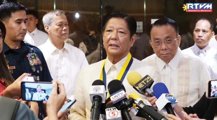 PBBM-survey-1 “It’s always good to see that what we are doing is reaching most, the majority of people at nararamdaman naman nila ‘yung mga aming ginagawa,” says President Ferdinand “Bongbong” Marcos Jr., reacting to a survey showing that his administration achieved a net satisfaction rating classified as “good”.