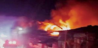 A fire gobbled up 15 houses in Barangay 17, Bacolod City on Feb. 14, 2025. SCREENSHOT FROM FACEBOOK VIDEO