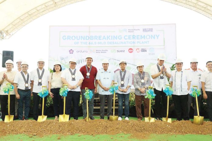 banner-for-feb24 TOWARDS WATER SUSTAINABILITY. From L-R: Metro Pacific Water president Andrew B. Pangilinan, Suez managing director Farchad Kaviani, Metro Pacific Investments Corporation (MPIC) board of director Ramon S. Fernandez, Ms. Raisa Treñas, Local Water Utilities Administration’s (LWUA) Administrator Jose Moises Salonga, Interior Secretary Jonvic Remulla, Iloilo City’s Mayor Jerry P. Treñas, Iloilo Province’s Gov. Arthur Defensor Jr., MPIC chairman Manny V. Pangilinan, LWUA chairman Ronnie Ong, PLDT senior vice president Ricky Vargas, and MThermal president Jaime Azurin grace the groundbreaking of the P5.5-billion desalination plant in Barangay Ingore, La Paz, Iloilo City. This significant initiative marks a transformative step towards ensuring sustainable water supply, addressing the pressing water needs of the region, and fostering economic growth.