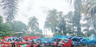 Ten dump trucks, farm tractors and other farm implements were distributed to mill district development councils and block farm beneficiaries in Negros Occidental on Saturday, Feb. 22, 2025.