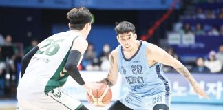 Kevin Quiambao delivered a scintillating performance in Goyang Sono Skygunners’ win over Wonju DB Promy. KBL PHOTO