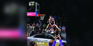 Orlando Magic guard Mac McClung jumped over a car for his first dunk attempt. PHOTO COURTESY OF ORLANDO MAGIC