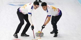 The Philippine Curling Team in action during the 2025 Asian Winter Games on Friday at the Harbin Pingfang District Curling Arena in Harbin, China. PHOTO COURTESY OF POC