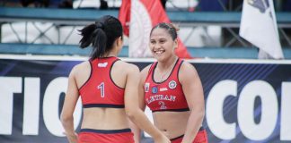 Ilongga Lara Mae Silva and Colegio de San Juan de Letran Lady Knights claimed their third straight NCAA women’s beach volleyball crown. PHOTO COURTESY OF GMA SPORTS PH