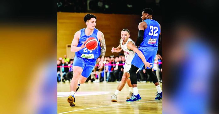 sports Time Cone 1_superimposed Gilas Pilipinas’ Dwight Ramos in action during the 2nd Doha International Cup. PHOTO COURTESY OF QATAR BASKETBALL FEDERATION