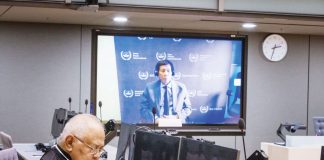 Former President Rodrigo Duterte makes his first appearance at the International Criminal Court via video link in The Hague, Netherlands. In this pre-trial hearing, the judges verified his identity, informed him of the charges against him, and enumerated his rights. Also in photo is Salvador Medialdea, his executive secretary during his term. INQUIRER.NET