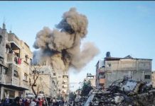 Israeli air strike kills top Hamas exec in Gaza Smoke billows upwards in front of a blue sky and grey buildings in the Gaza Strip after an Israeli airstrike. GETTY IMAGES