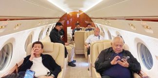 The airplane carrying former President Rodrigo Duterte took off hours after he was served a warrant of arrest from the International Criminal Court in The Hague on March 11. Aircraft RP-C5219 took off at 11:03 p.m. on Tuesday. CONTRIBUTED PHOTO