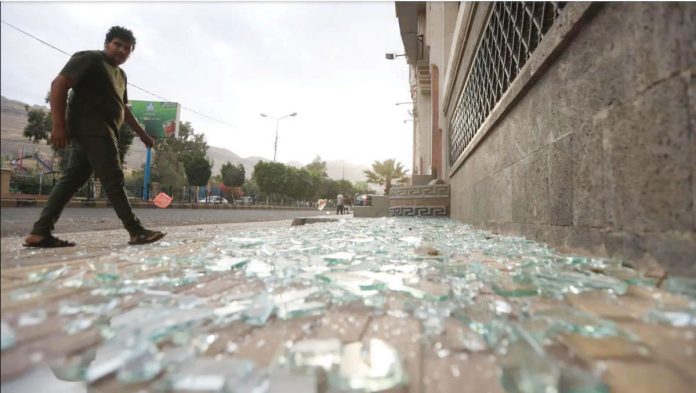 Yemen_1_resized_resized Damage in the Yemeni capital, Sanaa, after the strikes. EPA