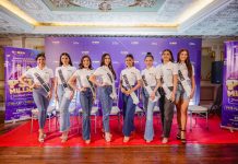 Several candidates for Miss Universe Philippines 2025 posing at the presscon hosted by BingoPlus.