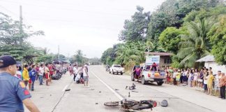 The Iloilo Police Provincial Office logged 3,011 vehicular accidents, leading to 123 deaths and 1,226 injuries, from January to October 2024. Photo shows an aftermath of a collision between two motorcycles in Sitio Nangka, Barangay Calamigan, Concepcion, Iloilo in January this year. PHOTO COURTESY OF BOMBO RADYO ILOILO /FACEBOOK