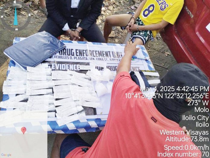 mai-shabu A police operative conducts an inventory of the items seized from a drug suspect following a successful buy-bust operation in Molo, Iloilo City on March 4. Shabu worth P7.5 million – the largest drug haul in Iloilo City so far this year – was confiscated. ICPO PHOTO