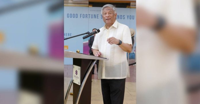 pagcor1 PAGCOR Chairman and CEO Alejandro H. Tengco expresses his gratitude to Okada Manila for hosting the 3rd leg of the PAGCOR Photo Exhibit during the event’s ribbon-cutting ceremony on March 5 at the Okada Fountain Foyer in Parañaque City.