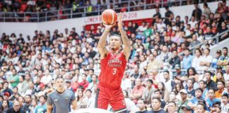 Barangay Ginebra San Miguel Kings’ Jamie Malonzo pulls up for a three-pointer. PBA PHOTO
