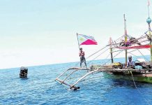 SP resolution seeks to arm Iloilo students against misinformation on West PH Sea A fisherman waves the Philippine flag near a “payao,” or artificial reef close to Panatag (Scarborough) Shoal in the West Philippines Sea to display resistance to Chinese incursions and to show other foreign vessels passing through the area that these waters are part of the country’s exclusive economic zone. PHOTO FROM BIGKIS